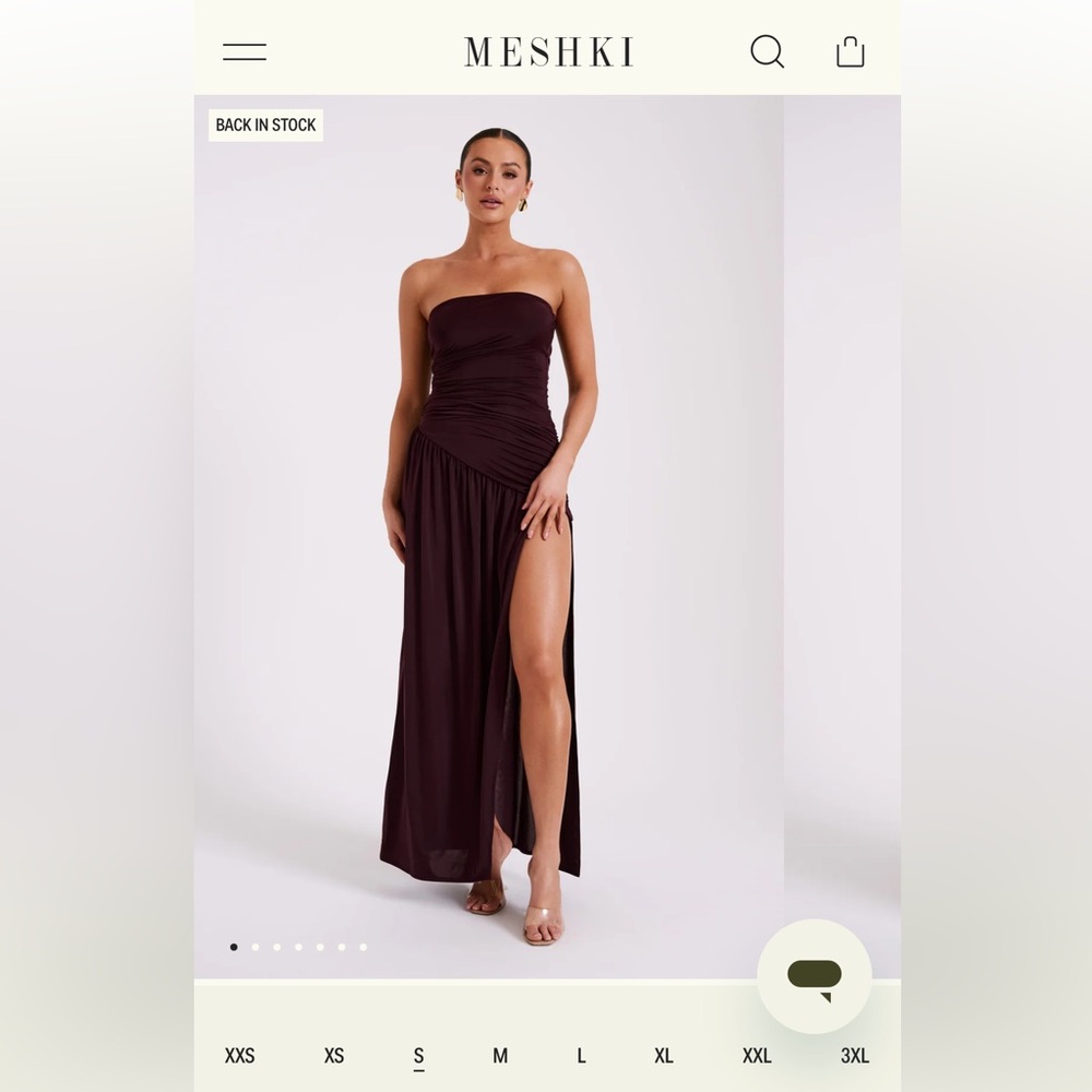 Meshki burgundy Strapless Gown